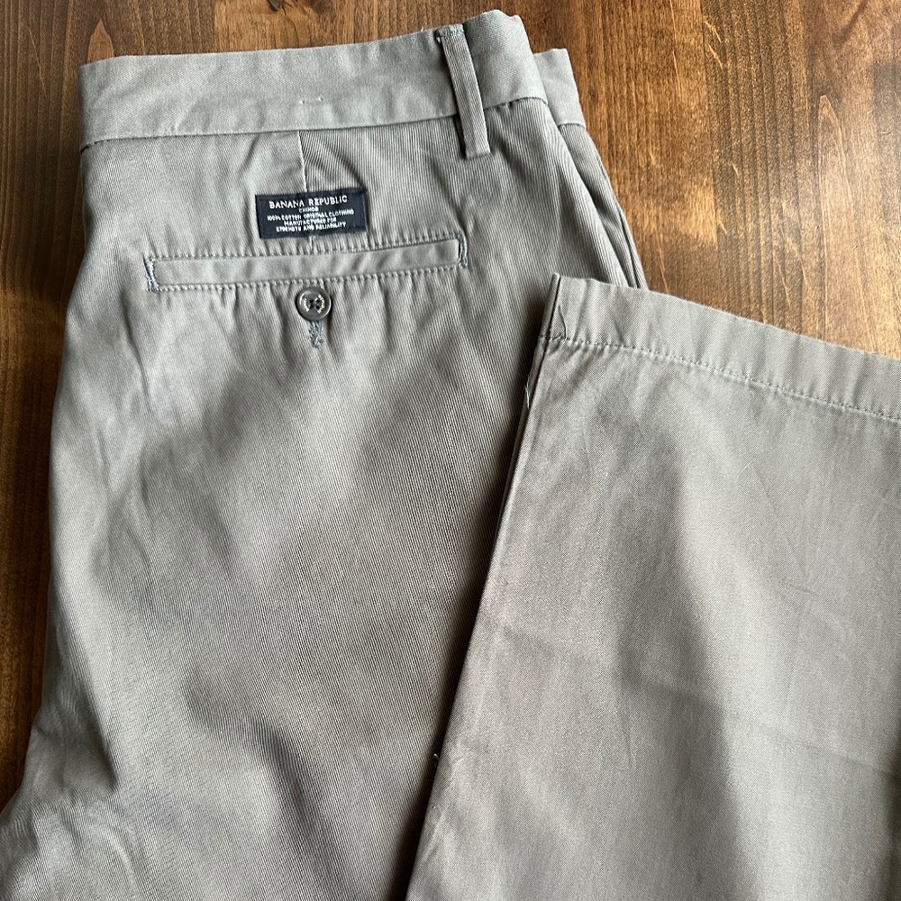 Men's Banana Republic Emerson Grey Flannel Chinos 36x32